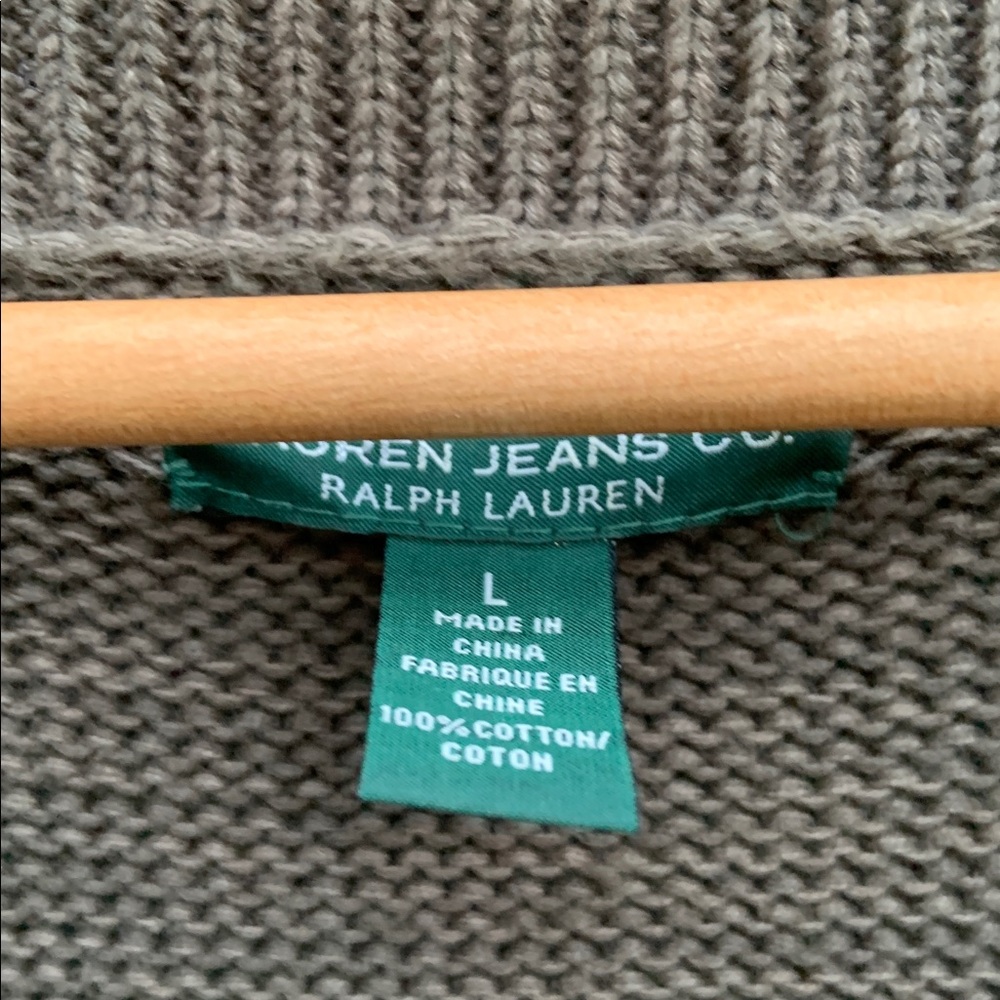 Lauren Ralph Lauren Taupe Toggle Cardigan - Picture 5 of 8